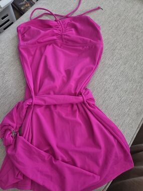 Juicy Couture Fuchsia Halter Swim Coverup with Tie Waist